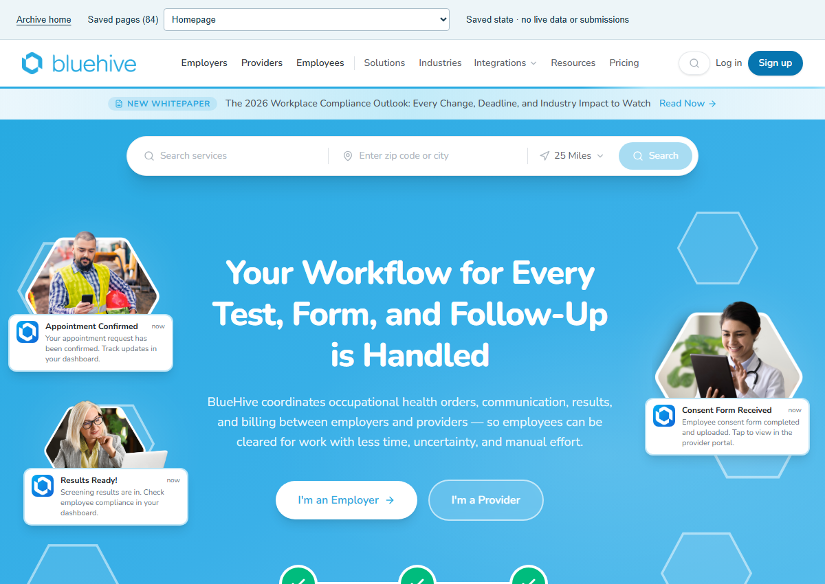Original archived BlueHive / page